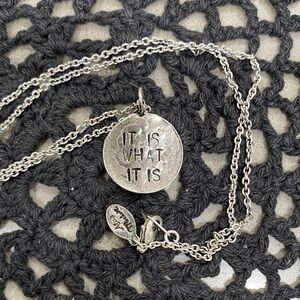 NEW alisa michelle 'it is what it is' silver necklace